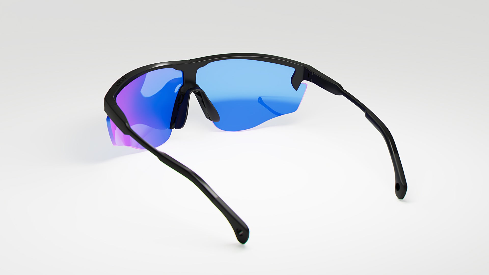 KE0185 Black with Blue Mirror Lenses