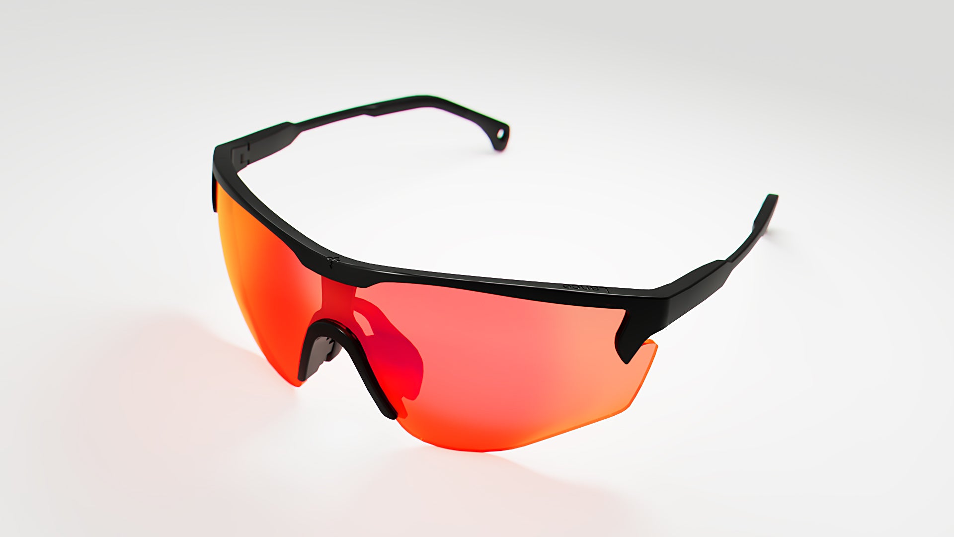 KE0185 Black with Red Mirror Lenses