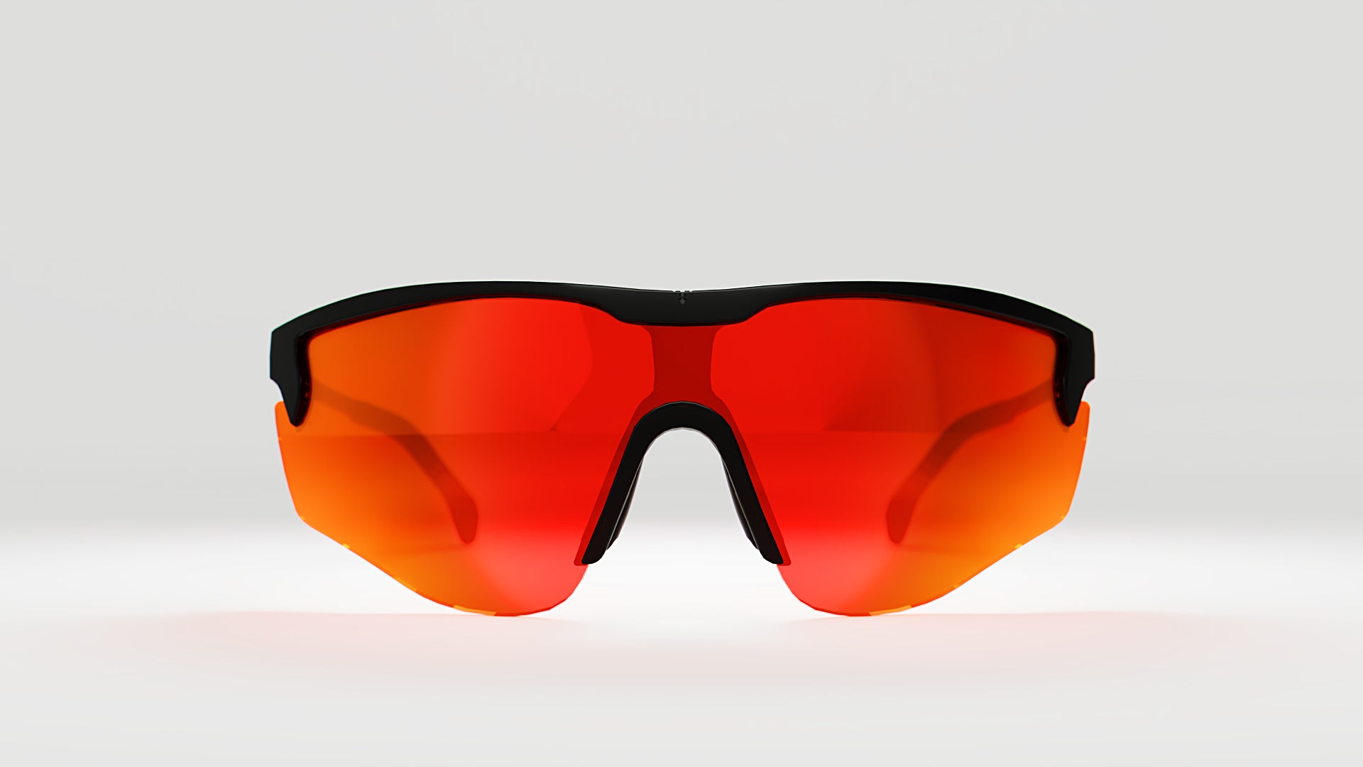 KE0185 Black with Red Mirror Lenses