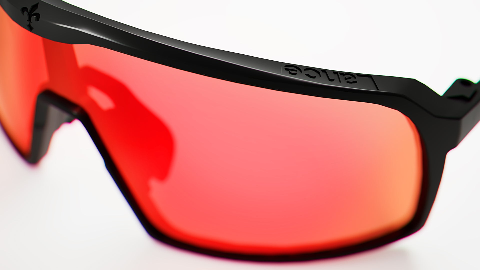 KE1797 Black with Red Mirror Lenses