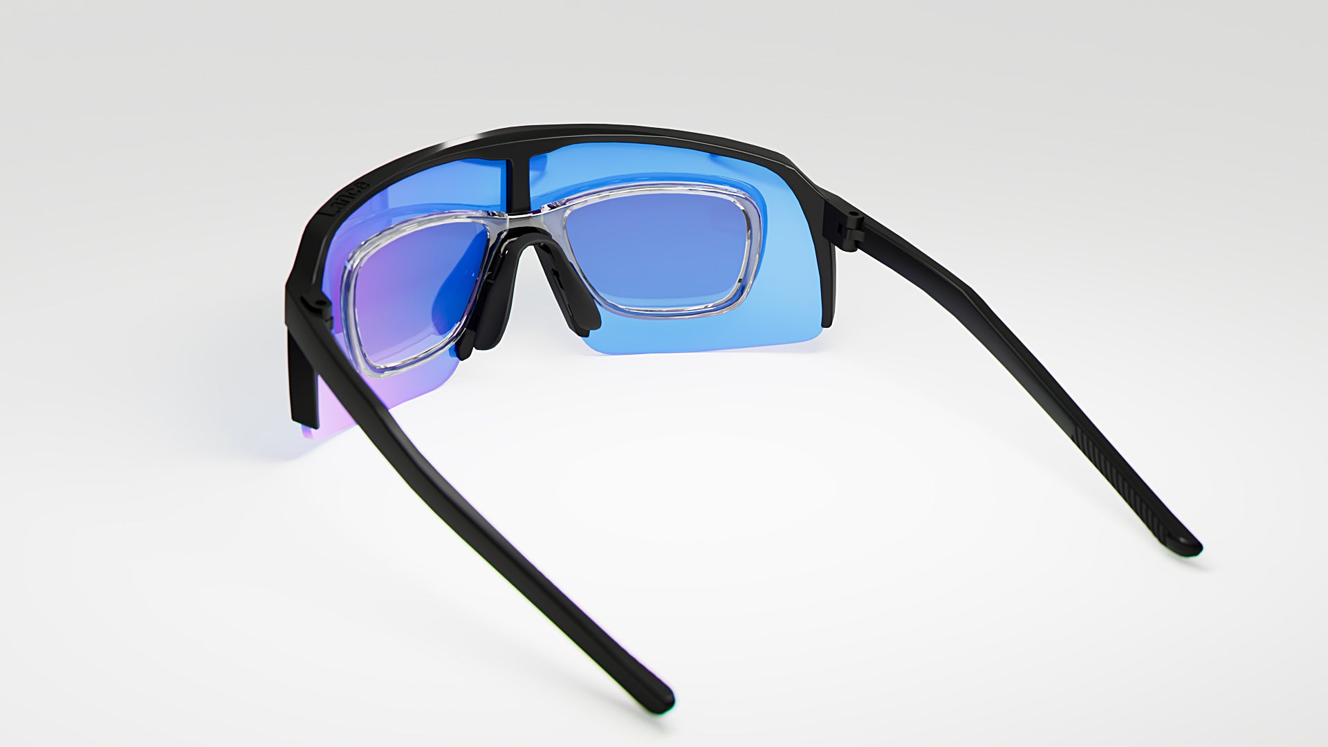 KE1798 Black with Blue Mirror Lenses