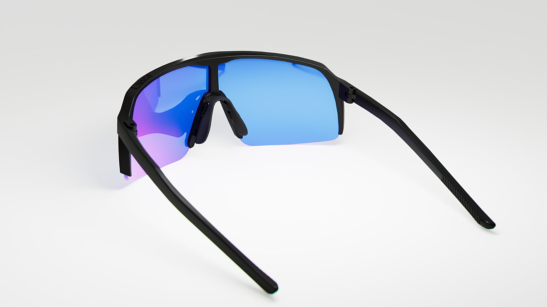 KE1798 Black with Blue Mirror Lenses