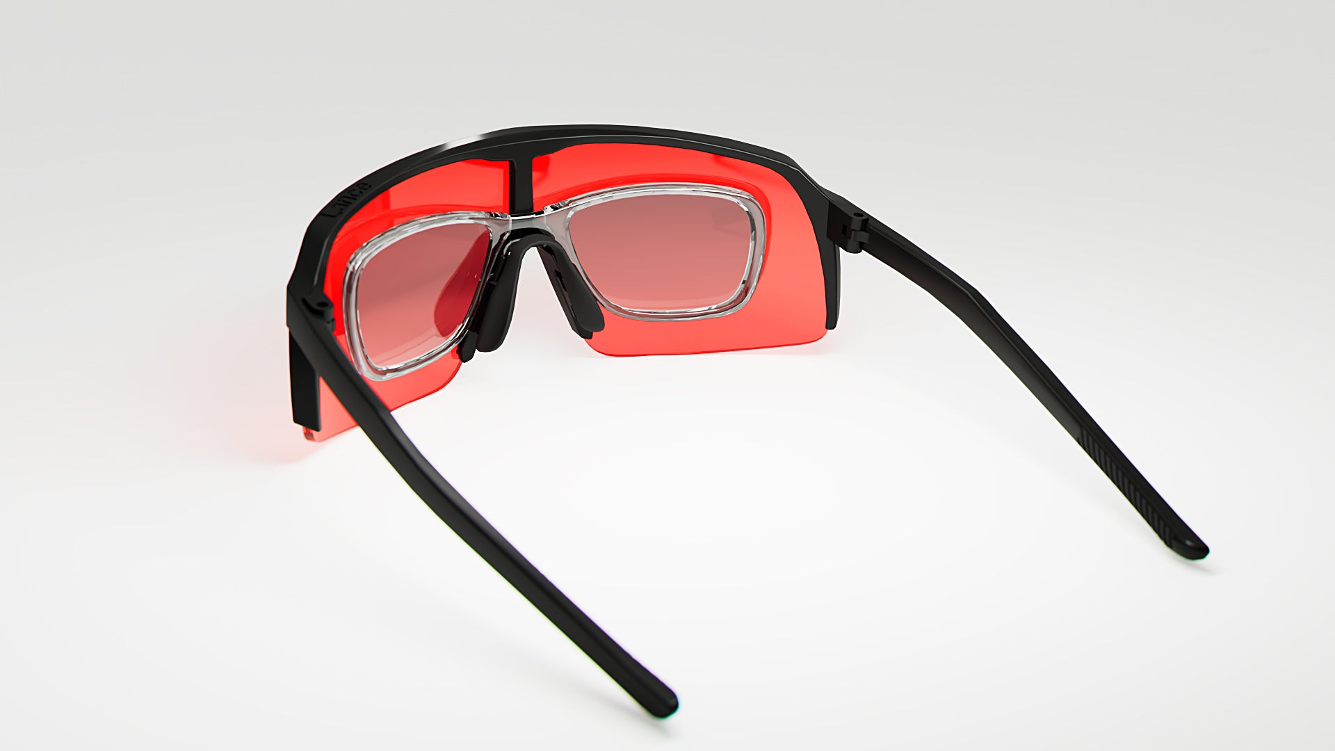 KE1798 Black with Red Mirror Lenses